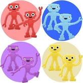 Wholesale Colorful 2.25" Mini Robot Design Assorted Bendable Toys For Kids